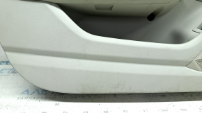 Door trim, front left, Audi A6 C8 19-24, light gray, light gray leather insert, light gray leather armrest, dark gray leather upper, chrome molding with backlight, Bang & Oluf, with handle, central