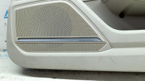 Door trim card front right Audi A6 C8 19-24 light gray, insert light gray leather, armrest leather light gray, upper leather dark gray, molding chrome with backlight, Bang & Oluf, with handle, center