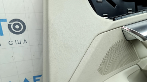 Door trim card front right Audi A6 C8 19-24 light gray, insert light gray leather, armrest leather light gray, upper leather dark gray, molding chrome with backlight, Bang & Oluf, with handle, center