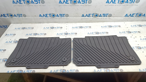 Set of 2 rear floor mats for Audi E-Tron 19-23, black rubber
