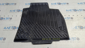 Audi E-Tron 19-23 passenger floor mat, black rubber with E-TRON lettering, worn