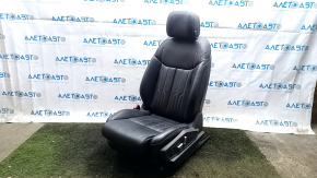 Audi E-Tron 19-23 driver's seat with airbag, electric, heated, dark gray leather, perforated, white stitching, with headrest, scratches