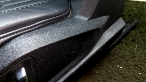 Audi E-Tron 19-23 driver's seat with airbag, electric, heated, dark gray leather, perforated, white stitching, with headrest, scratches