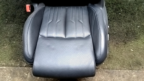 Audi E-Tron 19-23 driver's seat with airbag, electric, heated, dark gray leather, perforated, white stitching, with headrest, scratches