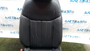 Audi E-Tron 19-23 driver's seat with airbag, electric, heated, dark gray leather, perforated, white stitching, with headrest, scratches