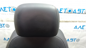 Audi E-Tron 19-23 driver's seat with airbag, electric, heated, dark gray leather, perforated, white stitching, with headrest, scratches