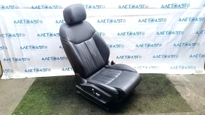 Audi E-Tron 19-23 passenger seat with airbag, electric, heated, dark gray leather, perforated, white stitching, with headrest,