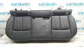 Rear seat cushion for Audi E-Tron 19-23, heated, dark gray leather, perforated, white stitching