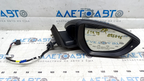 Right side mirror assembly for Audi E-Tron 19-23, heated, auto-dimming, BSM, camera with chrome molding, body-color, graphite LZ7S