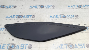 Large center console insert, left side, Audi E-Tron 19-23, dark gray leather, worn