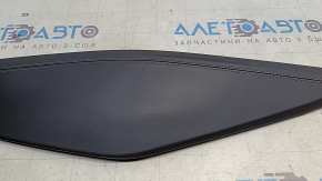 Large center console insert, left side, Audi E-Tron 19-23, dark gray leather, worn