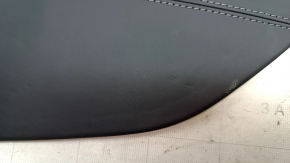 Right side center console insert for Audi E-Tron 19-23, large, dark gray leather, minor dents