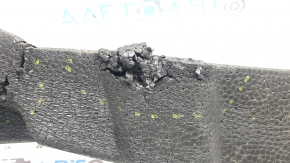 The front bumper upper absorber for Toyota Venza 21-24 has tears, broken guides, and is worn.