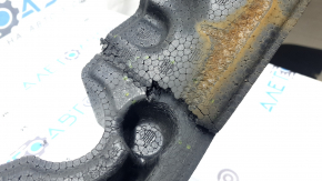 The front bumper upper absorber for Toyota Venza 21-24 has tears, broken guides, and is worn.