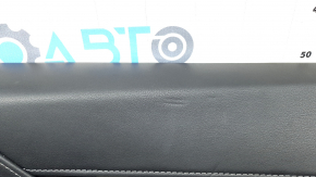 Door trim panel, front left, Toyota Venza 21-22 XLE, Limited, black leather with gray stitching, with memory seat, dark gray trim, with handle, scratches, abrasions