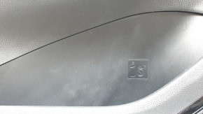 Door trim panel, front left, Toyota Venza 21-22 XLE, Limited, black leather with gray stitching, with memory seat, dark gray trim, with handle, scratches, abrasions