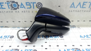 Left side mirror assembly for Toyota Venza 21-24, 12 pins, turn signal, heated, BSM, backlight, blue, sand