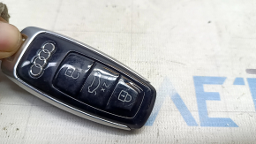Smart key for Audi Q8 e-tron 2019 - 4 buttons, glossy black, worn