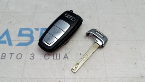2019 Audi Q8 e-tron smart key - 4 buttons, matte finish with chrome buttons, housing is torn, cracked, worn