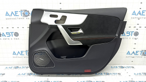 Black door panel, front right, Mercedes A-class V177 19-22, black Alcantara insert with red stitching for controls and seat heating, Burmester