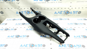 Toyota Venza 21-24 center console trim with cup holders, black leather, backlit, scratches, dents
