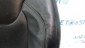 Jeep Cherokee KL 19-23 driver's seat upholstery, black leather, perforated, heated, dented leather