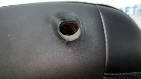 Jeep Cherokee KL 19-23 driver's seat upholstery, black leather, perforated, heated, dented leather