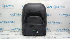 Jeep Cherokee KL 19-23 driver's seat upholstery, black leather, perforated, heated, dented leather