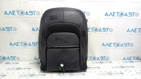 Jeep Cherokee KL 19-23 passenger seat upholstery, black leather, perforated, heated, scratched