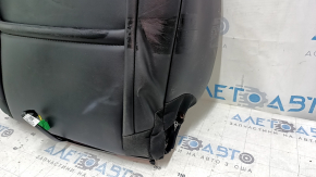 Jeep Cherokee KL 19-23 passenger seat upholstery, black leather, perforated, heated, scratched