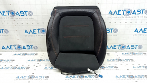 Mercedes A-class V177 19-22 passenger seat cushion upholstery, black leather + Alcantara, with red stitching, heated