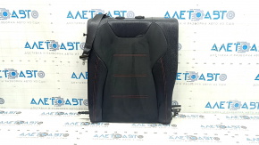 Backrest of the rear row of seats, 2nd row, left, Mercedes A-class V177 19-22, leather + Alcantara, black with red stitching, with belt