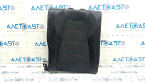 Backrest of the rear row of seats, 2nd row, left, Mercedes A-class V177 19-22, black leather with red stitching, with a belt