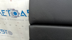 The back of the rear row of seats, 2nd row, central, Mercedes A-class V177 19-22, leather + Alcantara, black with red stitching, with cup holders, wrinkled