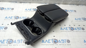Mazda CX-9 16-23 leather armrest, black, with cup holders, chrome trim