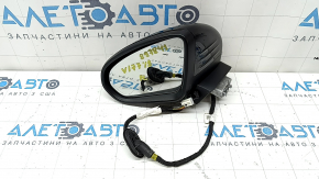 Left side mirror assembly for Mercedes A-class V177 19-22, 10+8 pins, turn signal, heated, backlit, auto-dimming, memory, BSM, gloss black, bumper
