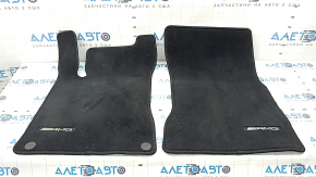 Set of floor mats for Mercedes A-class V177, 19-22, black cloth, AMG, dry-cleanable