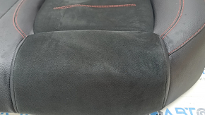 Rear seat cushion, 2nd row, Mercedes A-class V177 19-22, combined leather and Alcantara, black with red stitching, wrinkled, needs cleaning