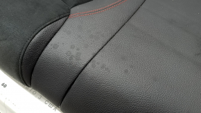 Rear seat cushion, 2nd row, Mercedes A-class V177 19-22, combined leather and Alcantara, black with red stitching, wrinkled, needs cleaning