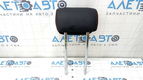 Rear right headrest, 2nd row, Mercedes A-class V177 19-22, black leather with red stitching