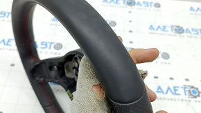 Mercedes A-class V177 19-22 steering wheel, black leather with red stitching, AMG pack, scratches, needs cleaning