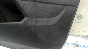 Black front right door panel for a VW Tiguan 18-20, black leather armrest, leather insert, with a squeaker, scratches, peeling handle coating, needs cleaning