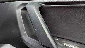 Black front right door panel for a VW Tiguan 18-20, black leather armrest, leather insert, with a squeaker, scratches, peeling handle coating, needs cleaning