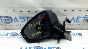 Left side mirror VW Tiguan 18-19, 6+2 pins, BSM, turn signal, heated, graphite, scuffs, scratches