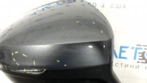 Right side mirror VW Tiguan 18-19, 6+2 pins, BSM, turn signal, heated, graphite, scuffs, scratches, sand