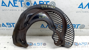 The front left brake disc cover of the Audi E-Tron 19-23 is dented.