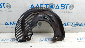 The front right brake disc cover of the Audi E-Tron 19-23 is dented.