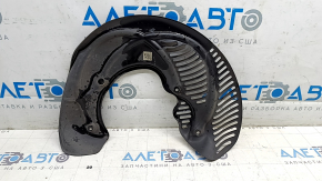 The front right brake disc cover of the Audi E-Tron 19-23 is dented.