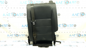 Left rear seat back, 2nd row, VW Tiguan 18-21, black leather, perforated, with belt, torn