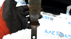 Left rear seat back, 2nd row, VW Tiguan 18-21, black leather, perforated, with belt, torn